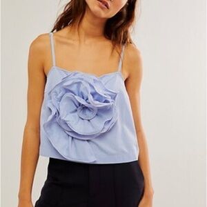 Free People Nigel Preston Striped Rosette Top